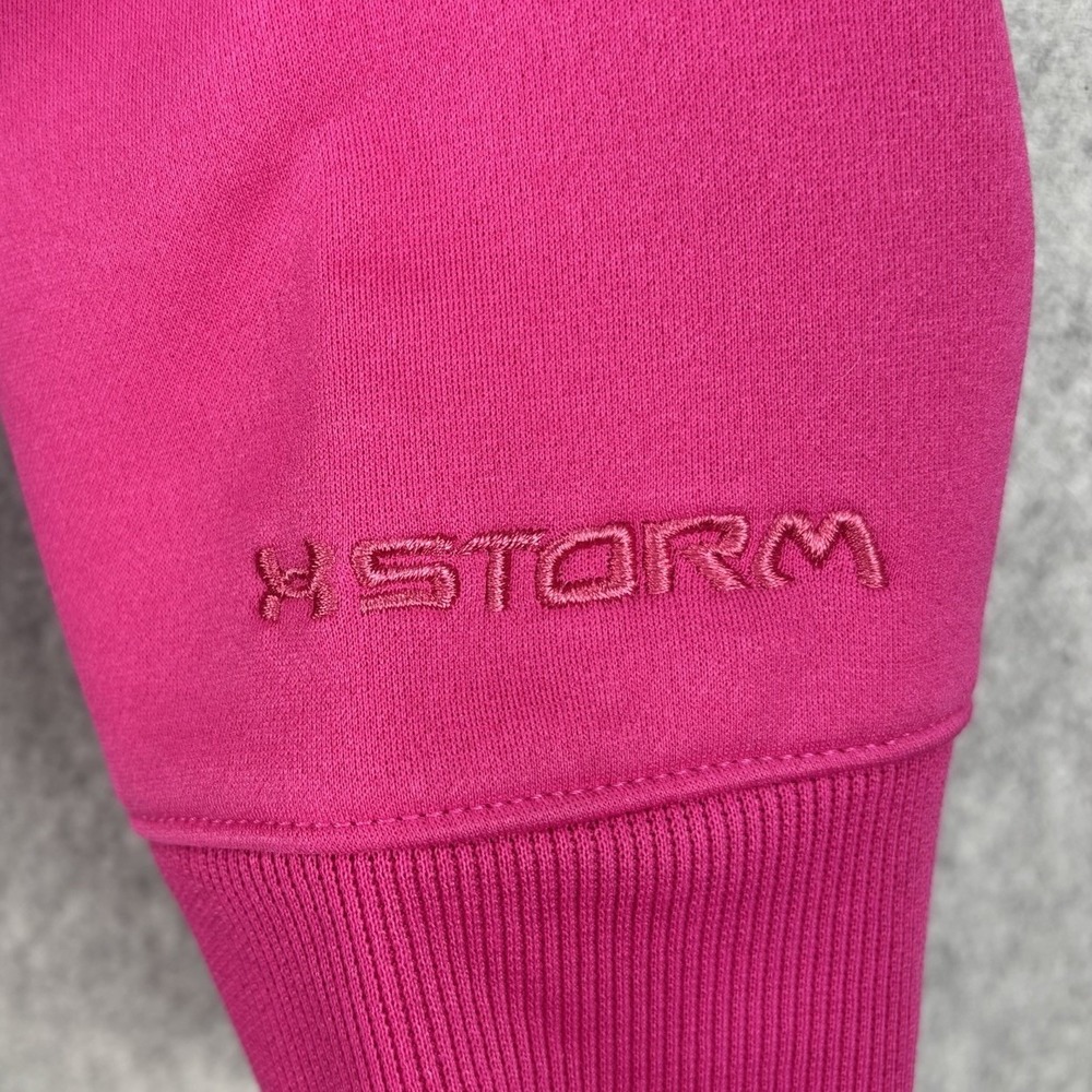 Neon Pink Bright Under Armour Storm Hood UA Semi-Fitted Hoodie Med Dopamine - Picture 5 of 10